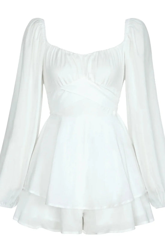 Women Jumpsuit Short Puff Sleeve Fashion Ruffle Shorts - DanaFashionstore