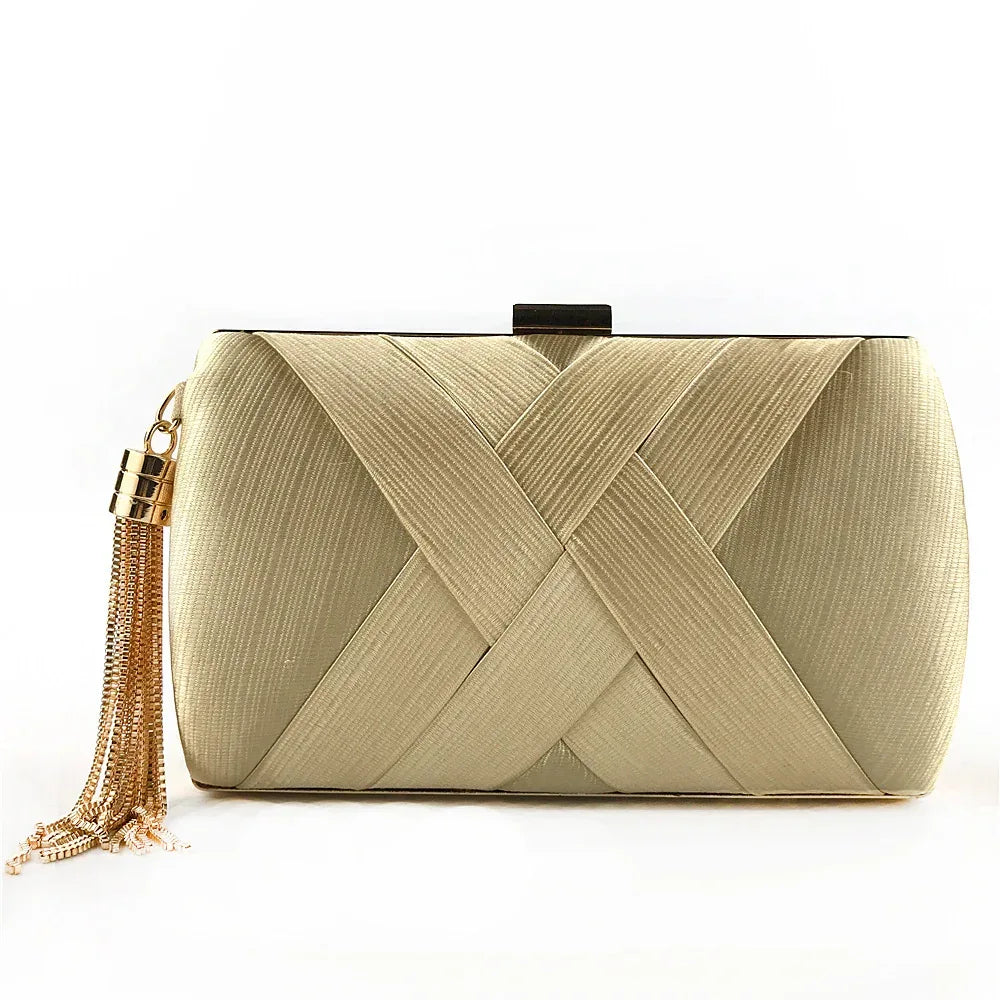 Dinner Satin Fashion Tassel Clutch - DanaFashionstore