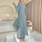 Crew Neck Split Long Sleeve Two-piece Set - DanaFashionstore