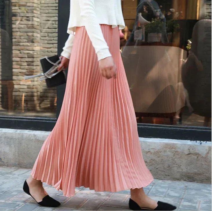 Solid color pleated skirt - DanaFashionstore