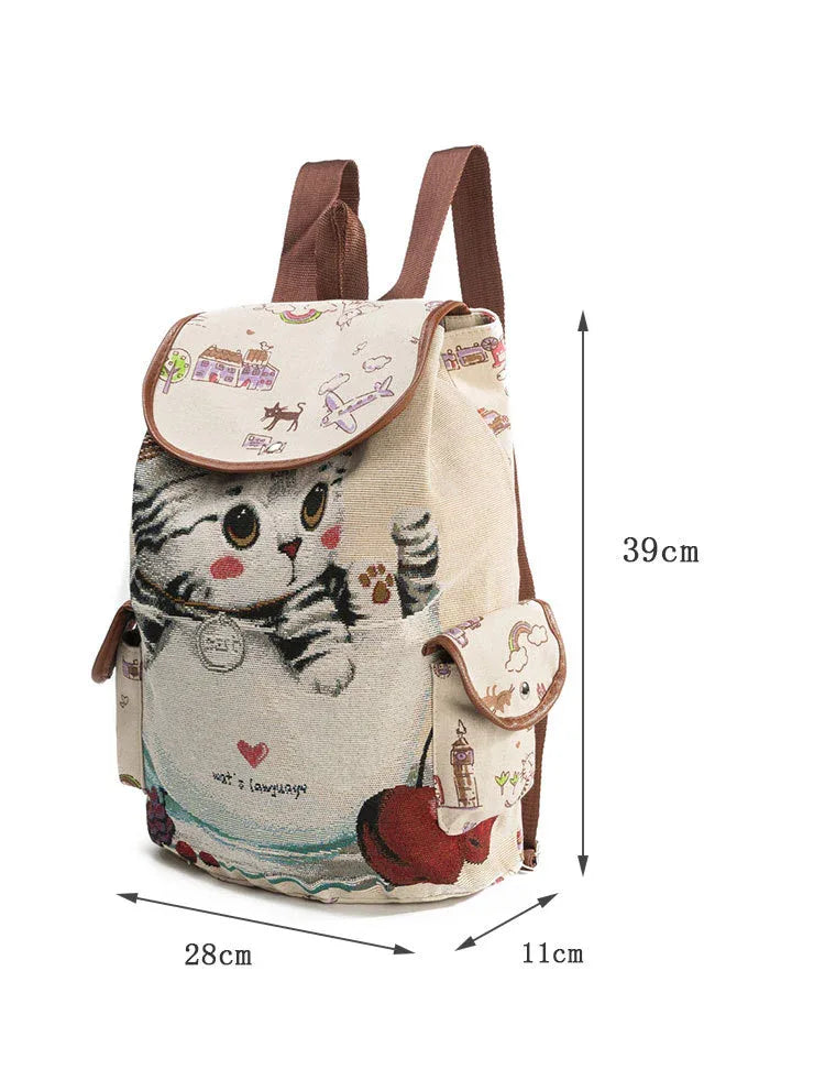 LOVELY CAT DRAWSTRING BACKPACK - DanaFashionstore