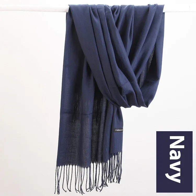 Pure Color Warm Keeping Scarf All-match Cashmere Shawl - DanaFashionstore