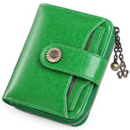 Oil Wax Genuine Leather Lady's Wallet European And American Style - DanaFashionstore