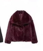 Winter Plush Coat Fashion Warm Thicken Fluffy Lapel Jacket Outwear Casual Long Sleeve Tops Womens Clothing - DanaFashionstore
