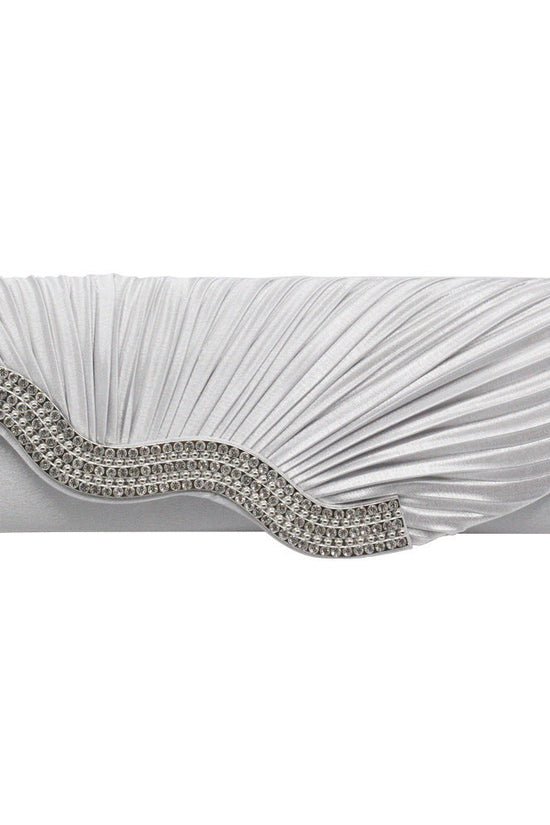 Rhinestone pleated clutch - Dana Fashion