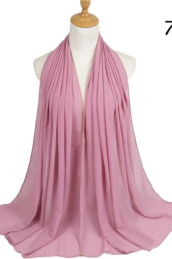Chain Pearl Chiffon Hui Hood