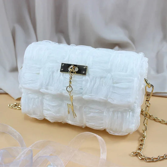 Ribbon gauze hand-woven chain bag - DanaFashionstore
