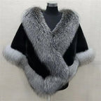 Imitated Mink Fox Fur Cape Coat Plus-sized Dress Shawl - DanaFashionstore