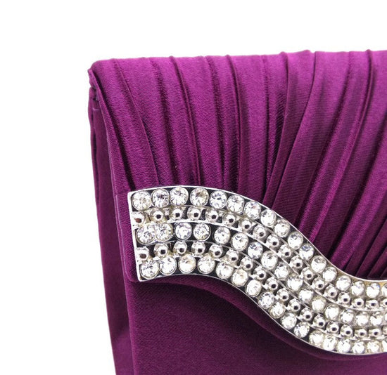 Rhinestone pleated clutch - Dana Fashion