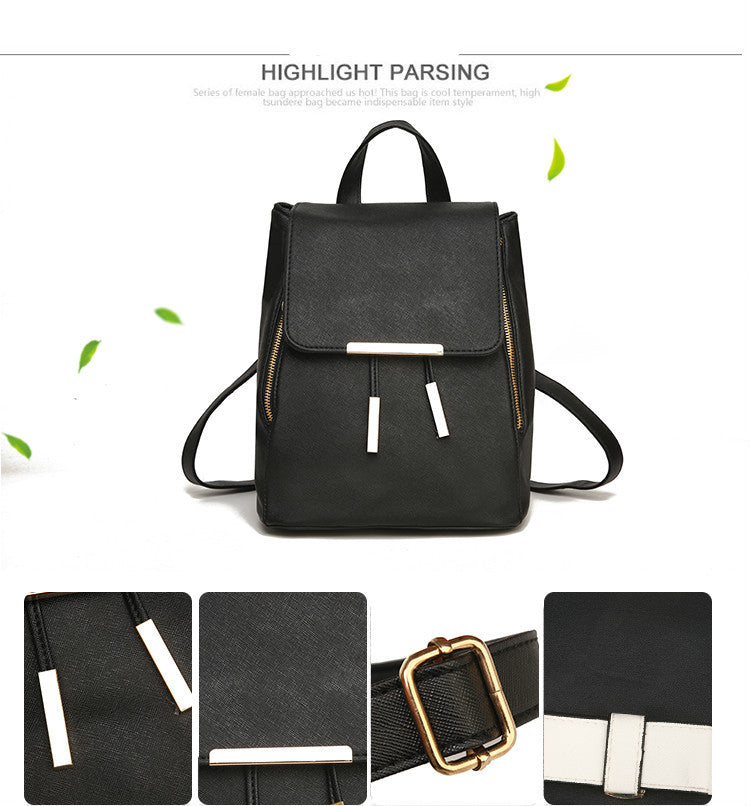 Women Backpack High Quality PU Leather Mochila Escolar School Bags For Teenagers Girls Top-handle Backpacks Herald Fashion - Dana Fashion