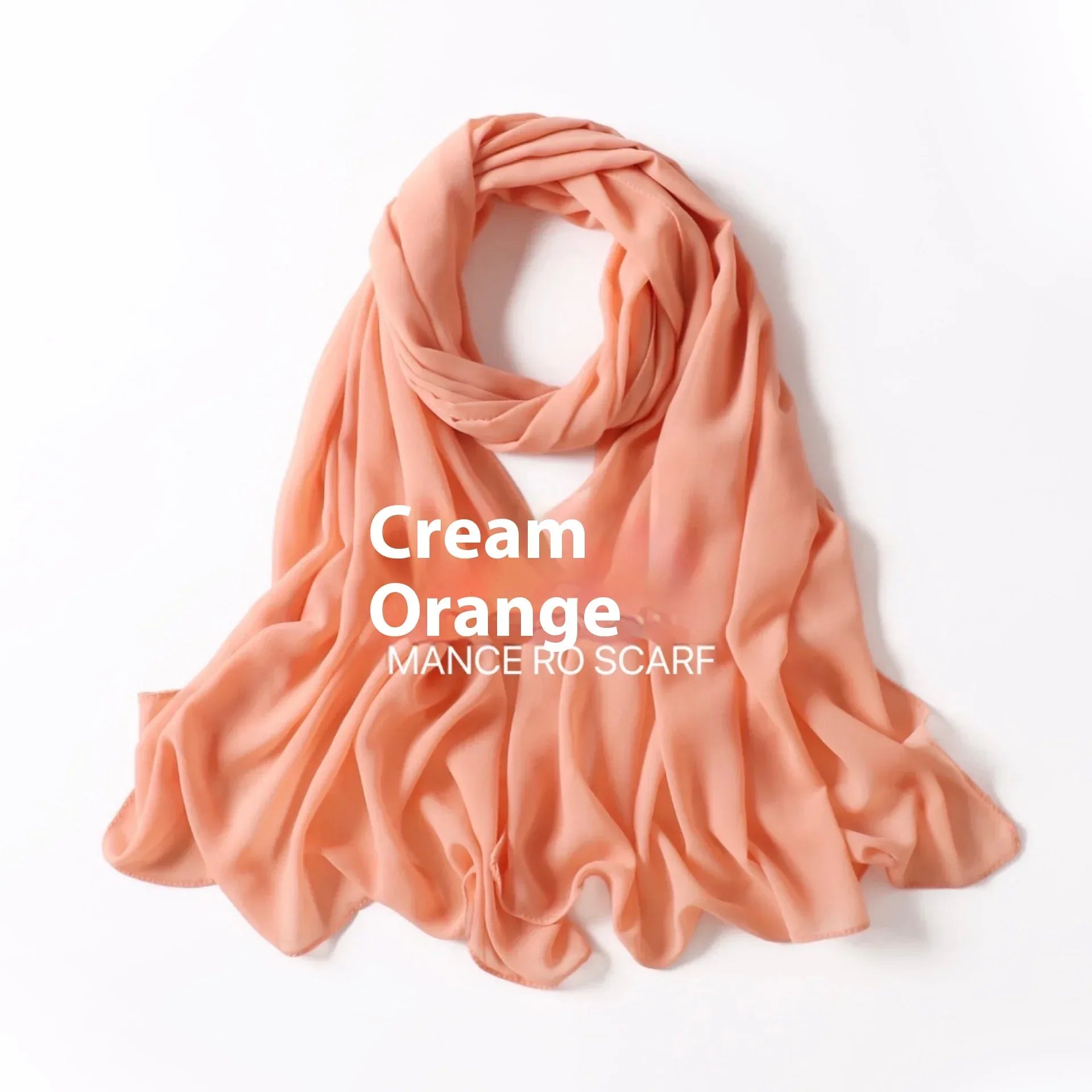 Pure Color Pearl Chiffon Scarf Headcloth Veil Chiffon Scarf - DanaFashionstore