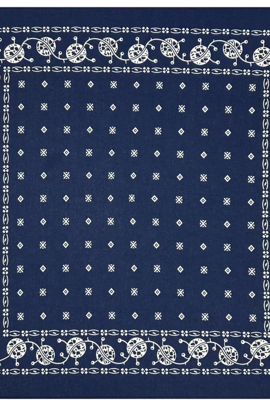 Cotton Vintage Printed Square Scarf Riding Pocket
