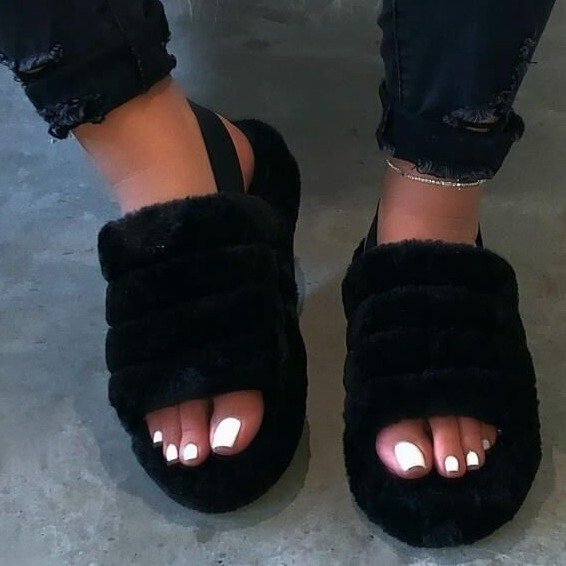 Open-toe slippers with thick bottom muffins