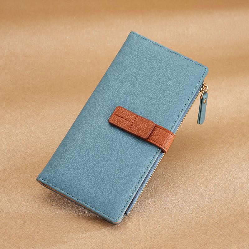 Long Multiple Card Slots Zipper Bag Buckle Korean Style High Sense Women's Wallet - DanaFashionstore