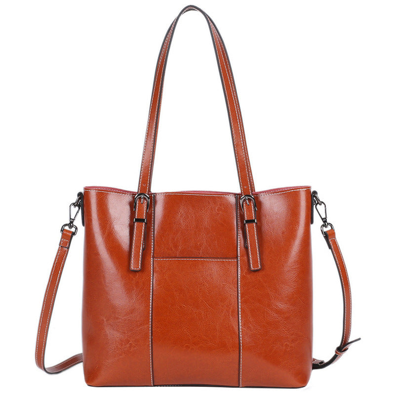 Genuine Leather Women's New Retro Large Capacity Fashion Shoulder Bag - Dana Fashion