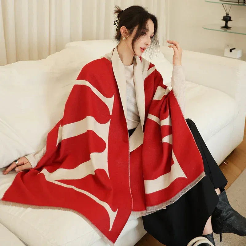 Female Versatile Fashion Thickened Warm Cashmere Scarf - DanaFashionstore