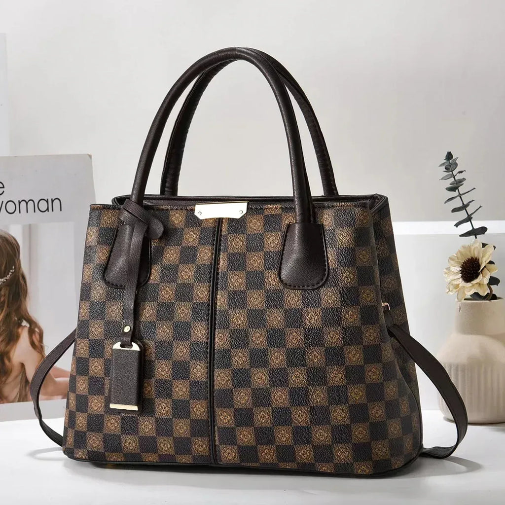 New Printed Tote Portable Shoulder Crossbody Women's Bag Middle-aged Lady Mother High Sense - DanaFashionstore