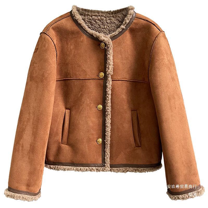 Idle Style Lamb Plush Coat Women's Winter Fur  Thick