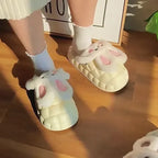 Cute Rabbit Shoes Winter Fuzzy Slippers Women Detachable Washable House Shoes - DanaFashionstore
