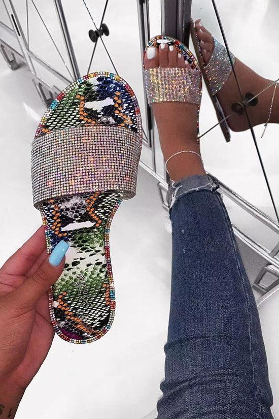 Women's Sandals with Diamond Slippers