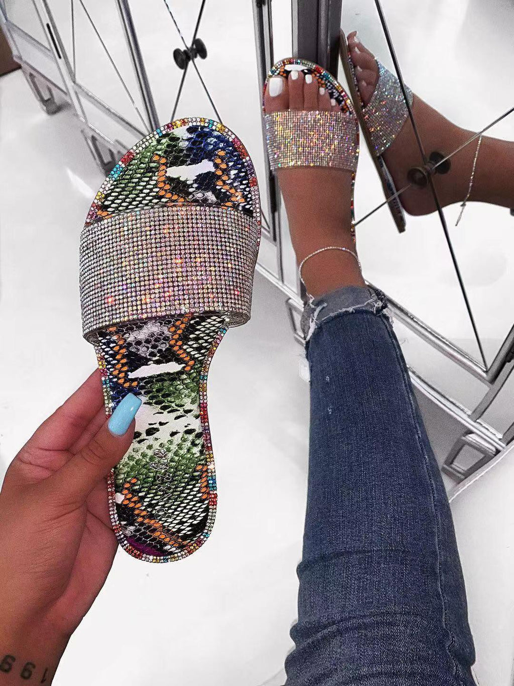 Women's Sandals with Diamond Slippers - DanaFashionstore