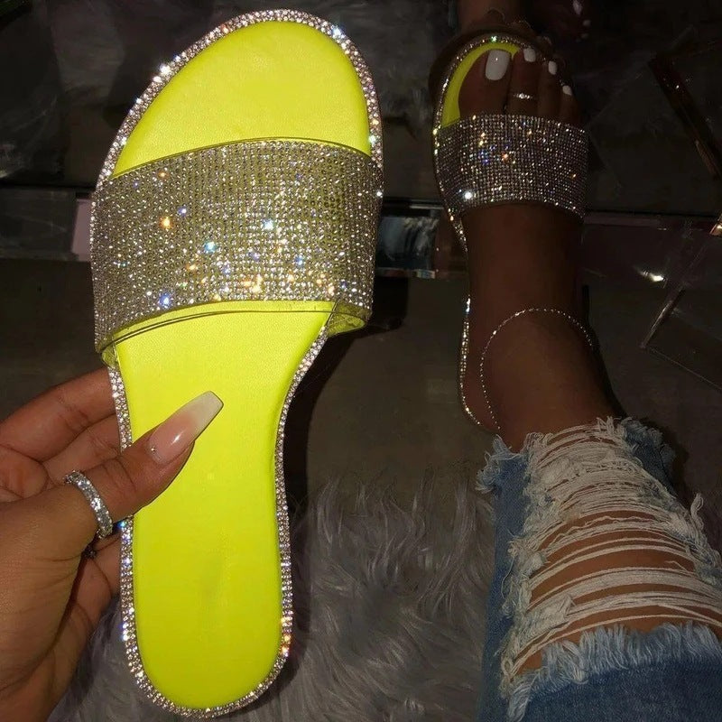 Women's Sandals with Diamond Slippers