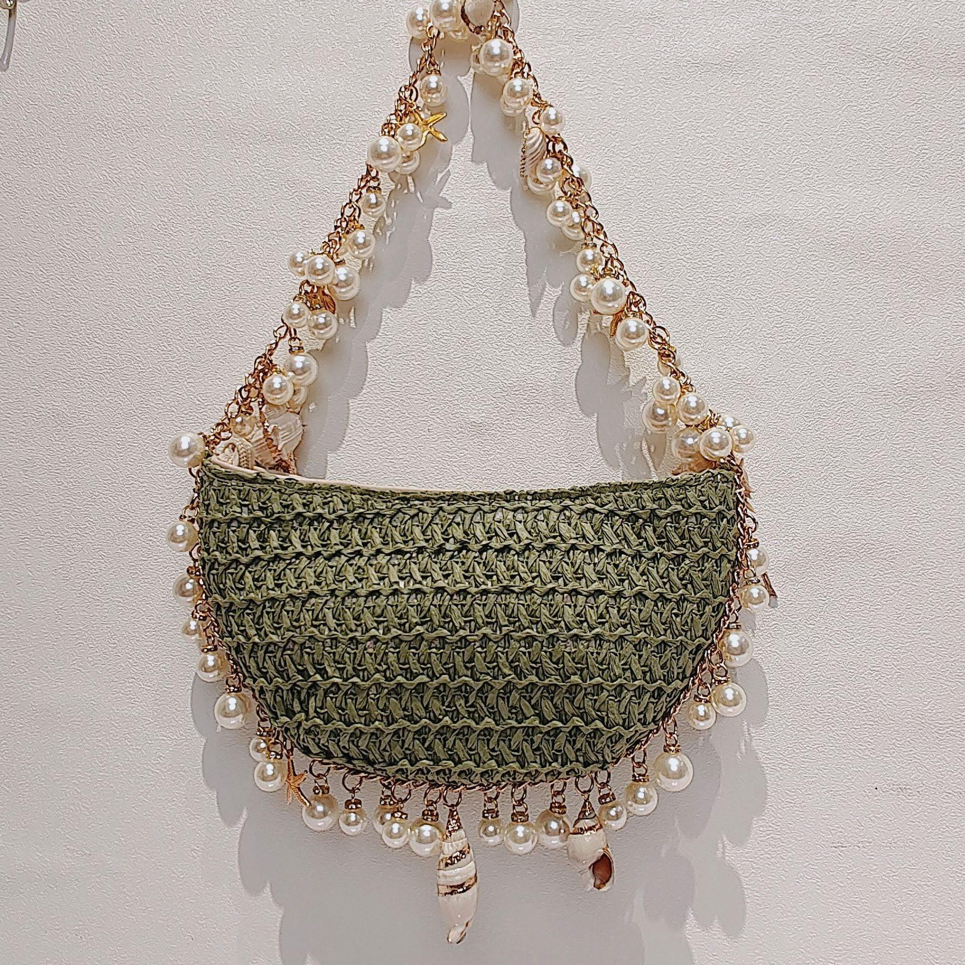 Summer Seaside Holiday Pearl Conch Straw Bag - DanaFashionstore