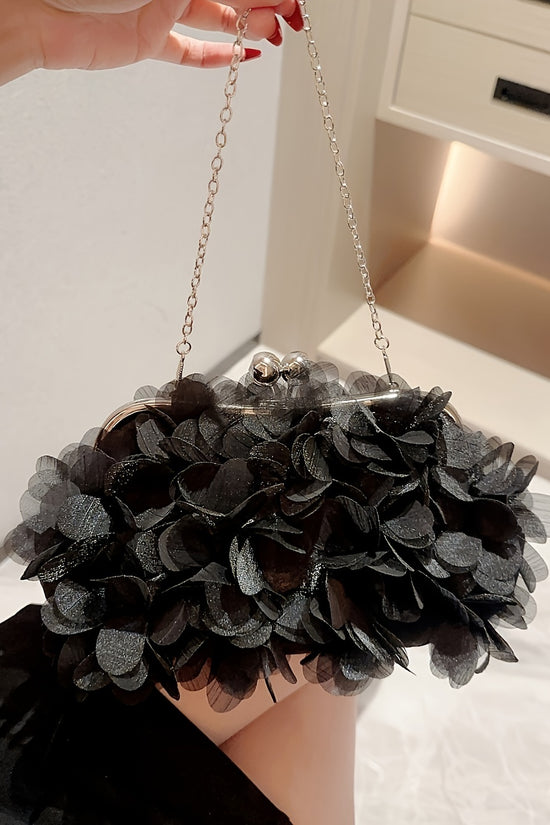 Women's Floral Satin Small Purse, Ladies Dinner Clutch Ladies Rose Clutch Wedding Prom Party Bag With Chain--Selling On Temu Is Prohibited - Dana Fashion