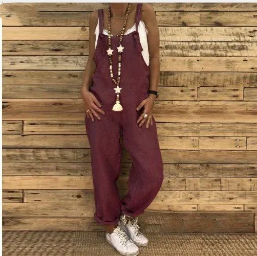 Plus Size Suspender Jumpsuit 2026 - Loose Overalls for Women - DanaFashionstore