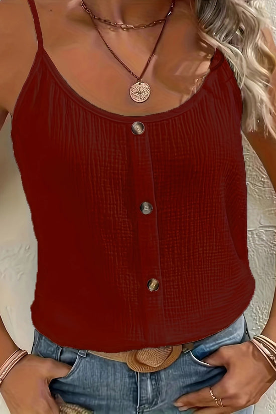 Vibrant Solid Color Cami Top - Sleek Sleeveless Design, Breathable Fabric, Perfect For Spring & Summer, Women's Casual Clothing, Ideal For Outdoor Activities, Daily Wear, And Vacation