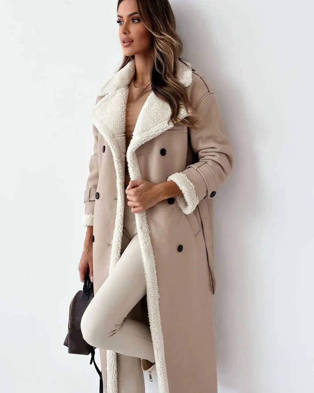 Winter Jacket With Belt Fashion Double Breasted Lapel Windbreaker Women's Long Trench Coat Mid-length Overcoat Clothing - DanaFashionstore