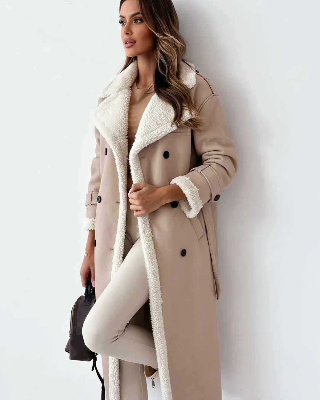 Winter Jacket With Belt Fashion Double Breasted Lapel Windbreaker Women's Long Trench Coat Mid-length Overcoat Clothing - DanaFashionstore