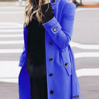 Autumn Winter New Woolen Coat Women's Slim Fit Cardigan Large Coat Women Long Sleeve Single Breasted Stand Collar Woolen Coat - DanaFashionstore