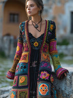 Fashion Digital Printed Women's V-neck Sleeveless Dress