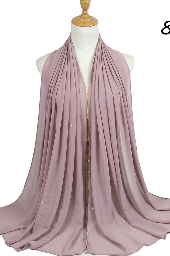 Chain Pearl Chiffon Hui Hood