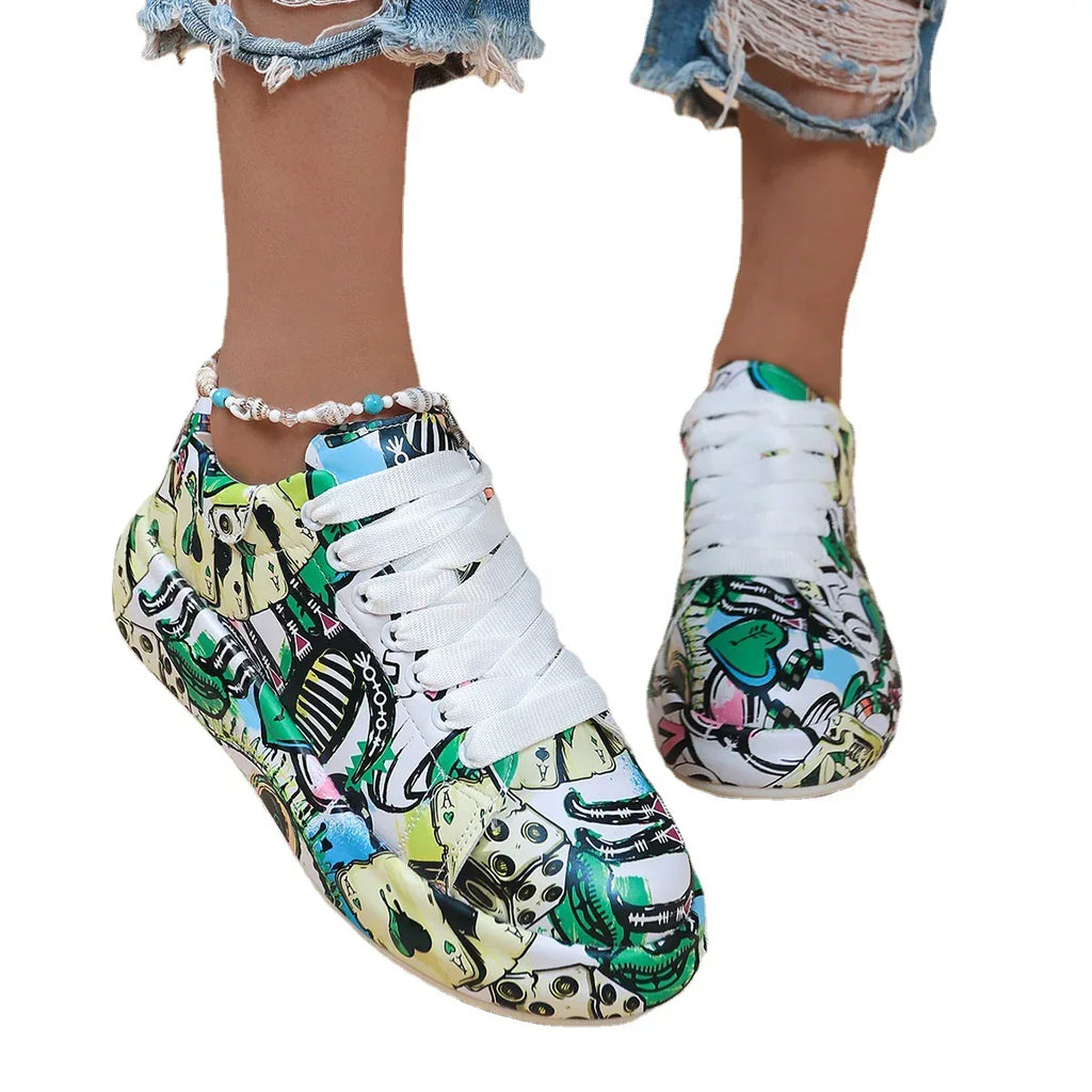 Hand-painted Shoes Women's Platform Casual Shoes Painted Sports - DanaFashionstore