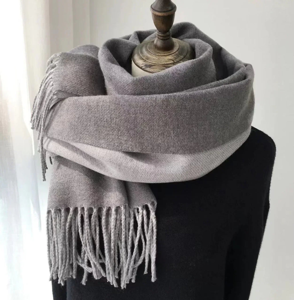 Double-sided Artificial Australian Wool Scarf Shawl - DanaFashionstore