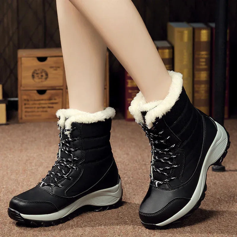 Plus velvet high-top women's shoes waterproof snow boots - DanaFashionstore