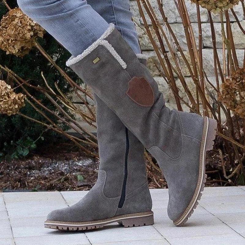 Side zipper turn over round toe snow boots - DanaFashionstore