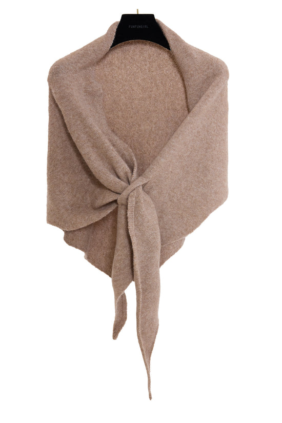 Winter Triangular Shawl INS Solid Color Soft Thickened Knitted Neck Wrap Korean Version Warm Shawl For Women