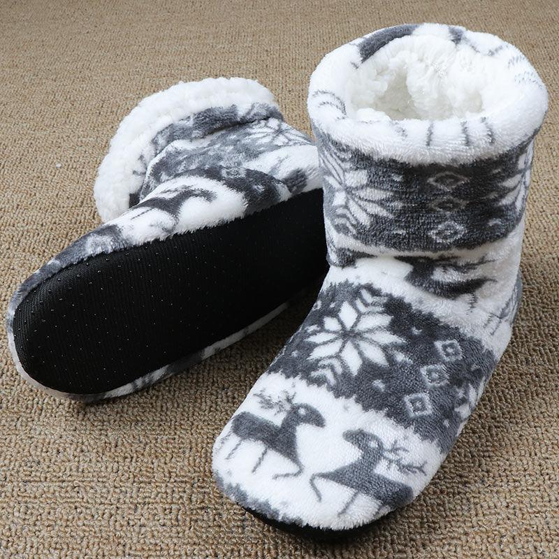 Christmas Elk Floor Shoes Indoor Socks Shoes Warm Plush House Slippers - DanaFashionstore