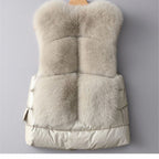Winter Short Down Jacket Women's Imitation Fox Fur Woolen Women's Winter Wear Vest Cardigan