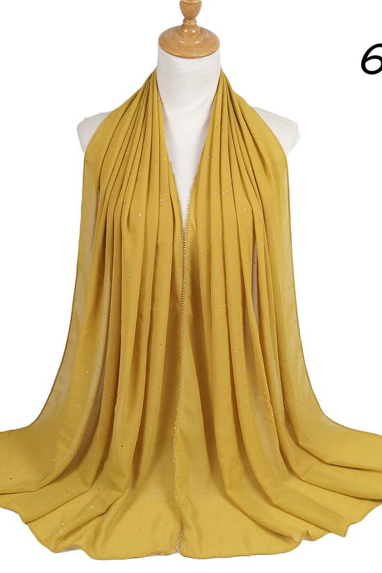 Chain Pearl Chiffon Hui Hood