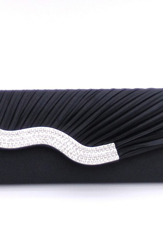 Rhinestone pleated clutch - Dana Fashion