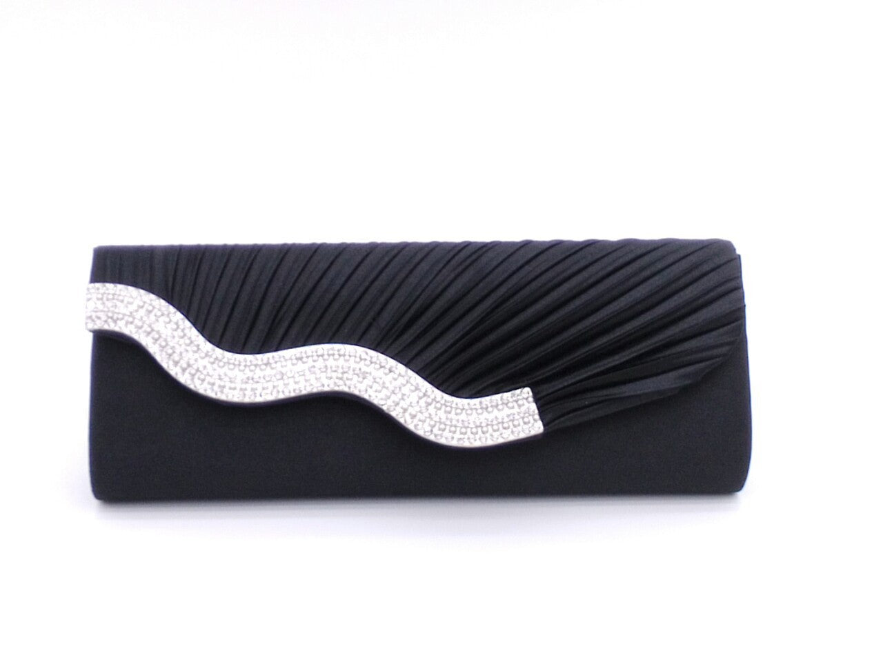 Rhinestone pleated clutch - Dana Fashion