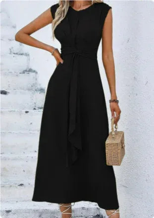 Solid Color Waist-Tight Tied Dress Women 2026 - Bodycon Wrap Dress - DanaFashionstore