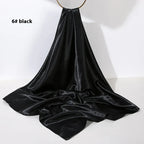 Pure Color Silk Scarf Artificial Silk 90cm Shiny Satin Shawl - DanaFashionstore