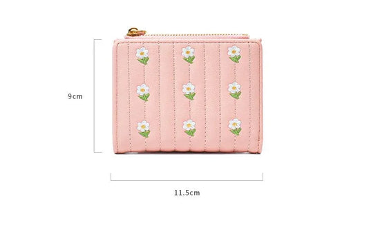 Cute Embroidered Women's Wallet Simple And Short Off - DanaFashionstore