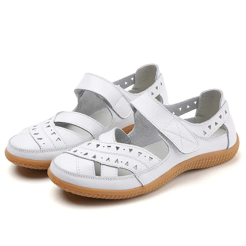 Women's Hollow Hole Leather Casual Sandals - DanaFashionstore