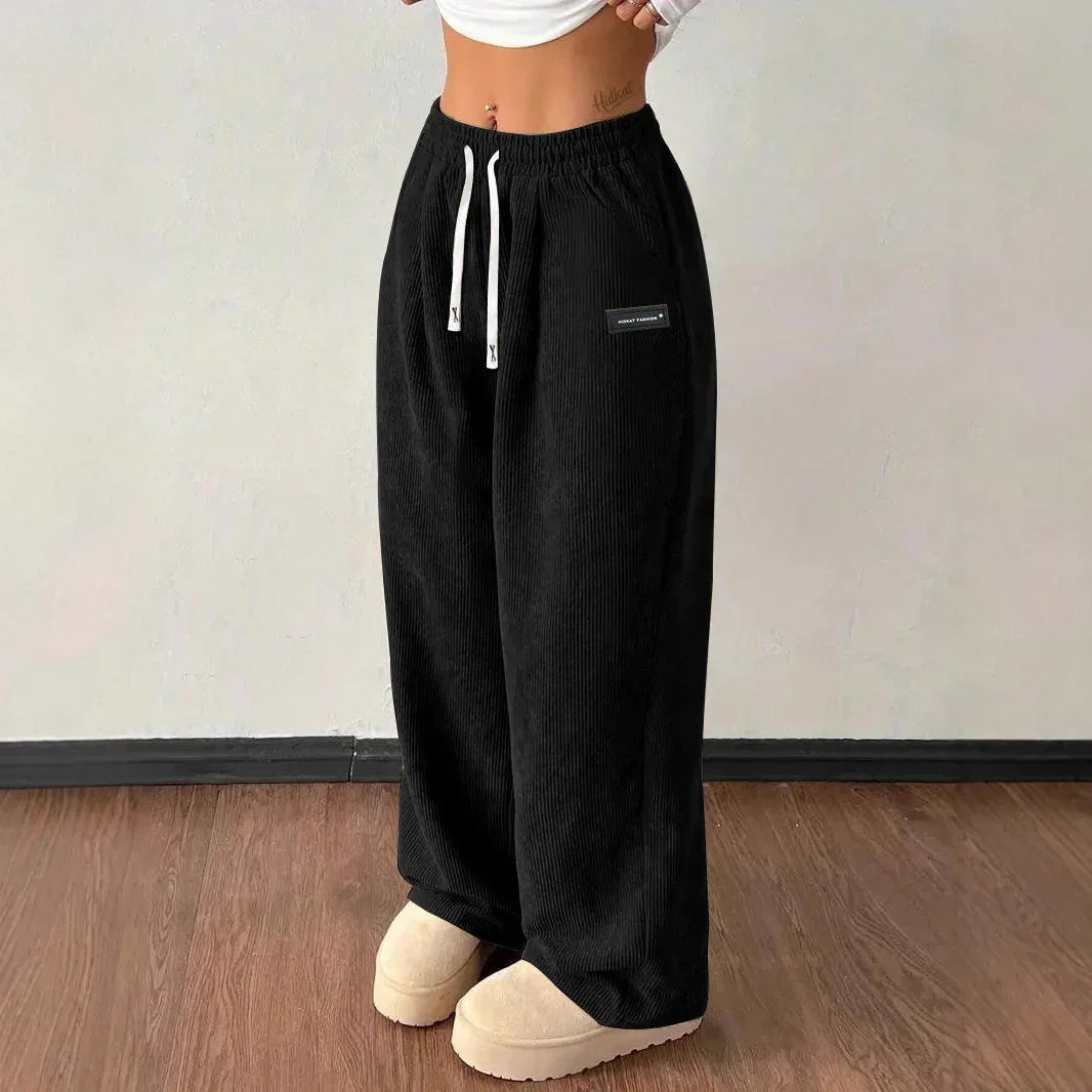 Loose Drawstring Solid Color Pocket Casual Versatile Pants Women's Pants - DanaFashionstore